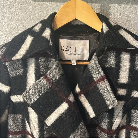 RACHEL Rachel Roy Plaid Wool Winter Coat - Picture 4 of 10